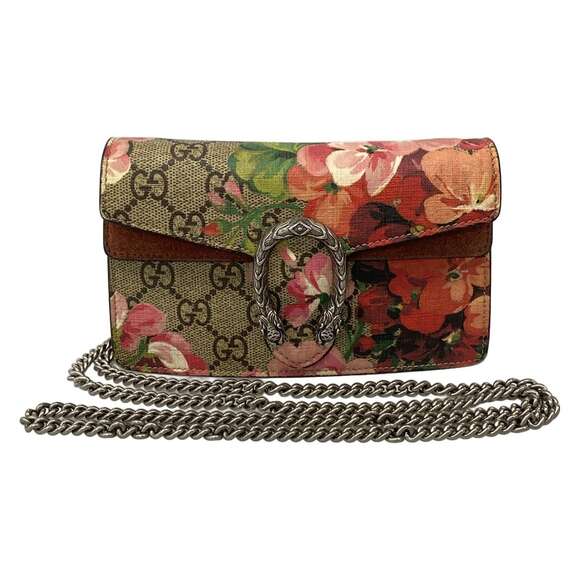 Gucci Handbags - Gucci Dionysus/GG Blooms Shoulder Bag 476432 Beige Pink Multi PVC Suede
